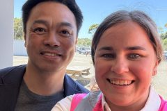 Mayor Suguru Kanazawa and President Elizabeth-Marie